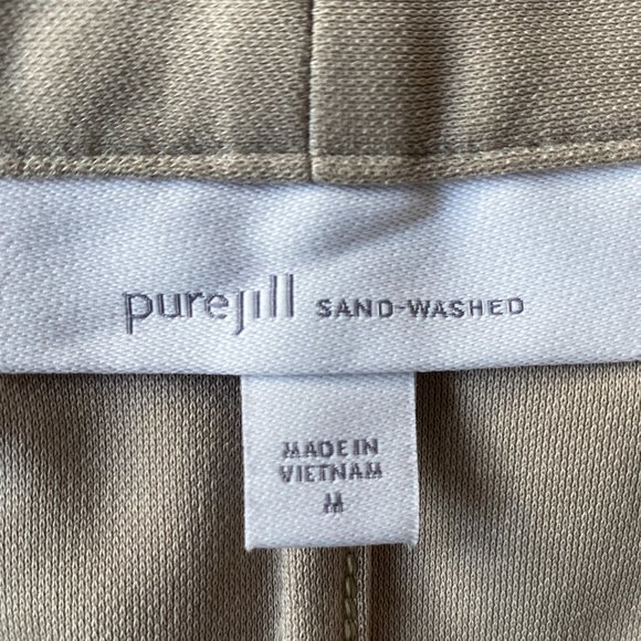 PureJill J. Jill Sand-Washed Open Coastal Beachy Neutral Knit Cardigan Jacket-M - Picture 9 of 11